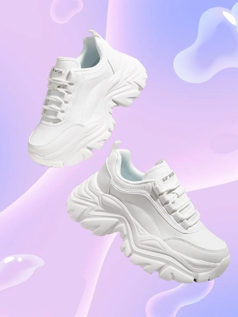 Women's White Leather Fashion Platform Comfortable Wedge Walking Sneakers Shoes - Picture 4 of 6